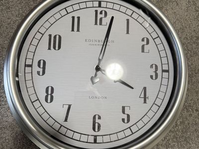 Edinburgh Clock Works Co. Silver Wall Clock London