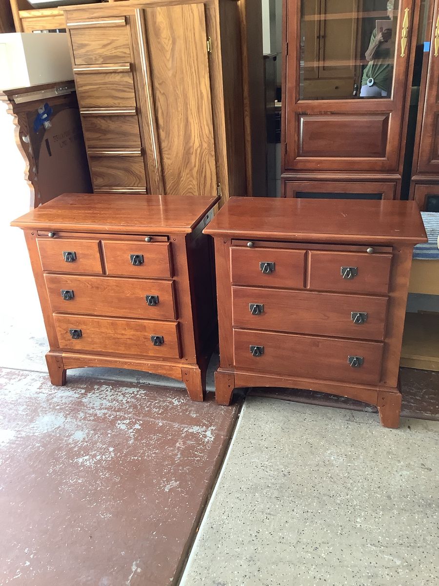 Pair of All Wood Nightstands
