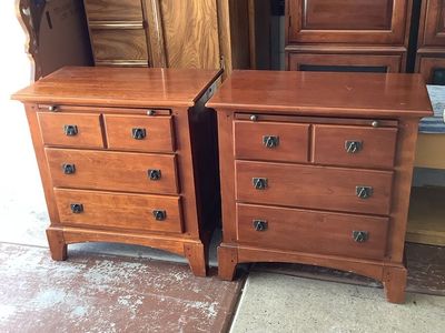 Pair of All Wood Nightstands