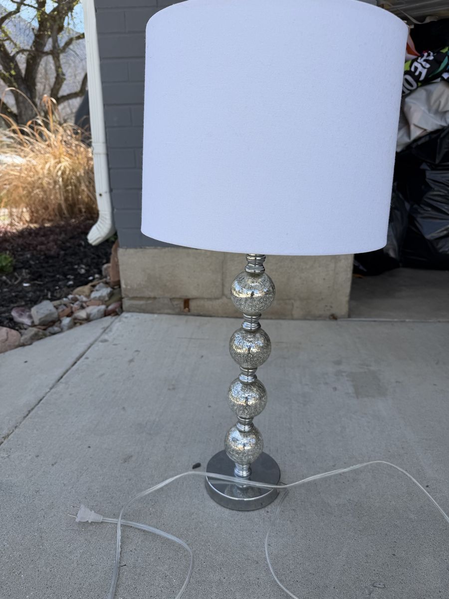 Modern Silver Mercury Glass Table Lamps – Set of 2