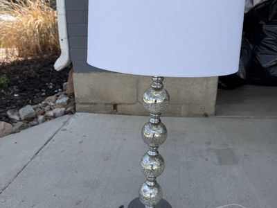 Modern Silver Mercury Glass Table Lamps – Set of 2