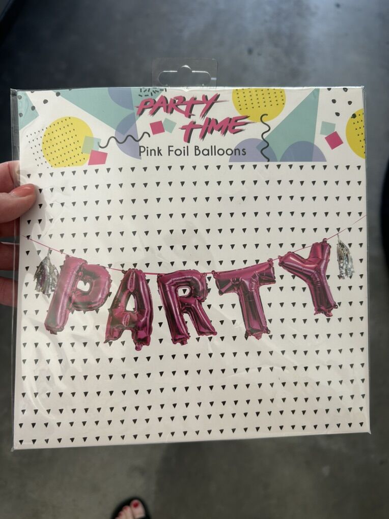 P-a-r-t-y Pink Balloon Banner Set Of 10 New