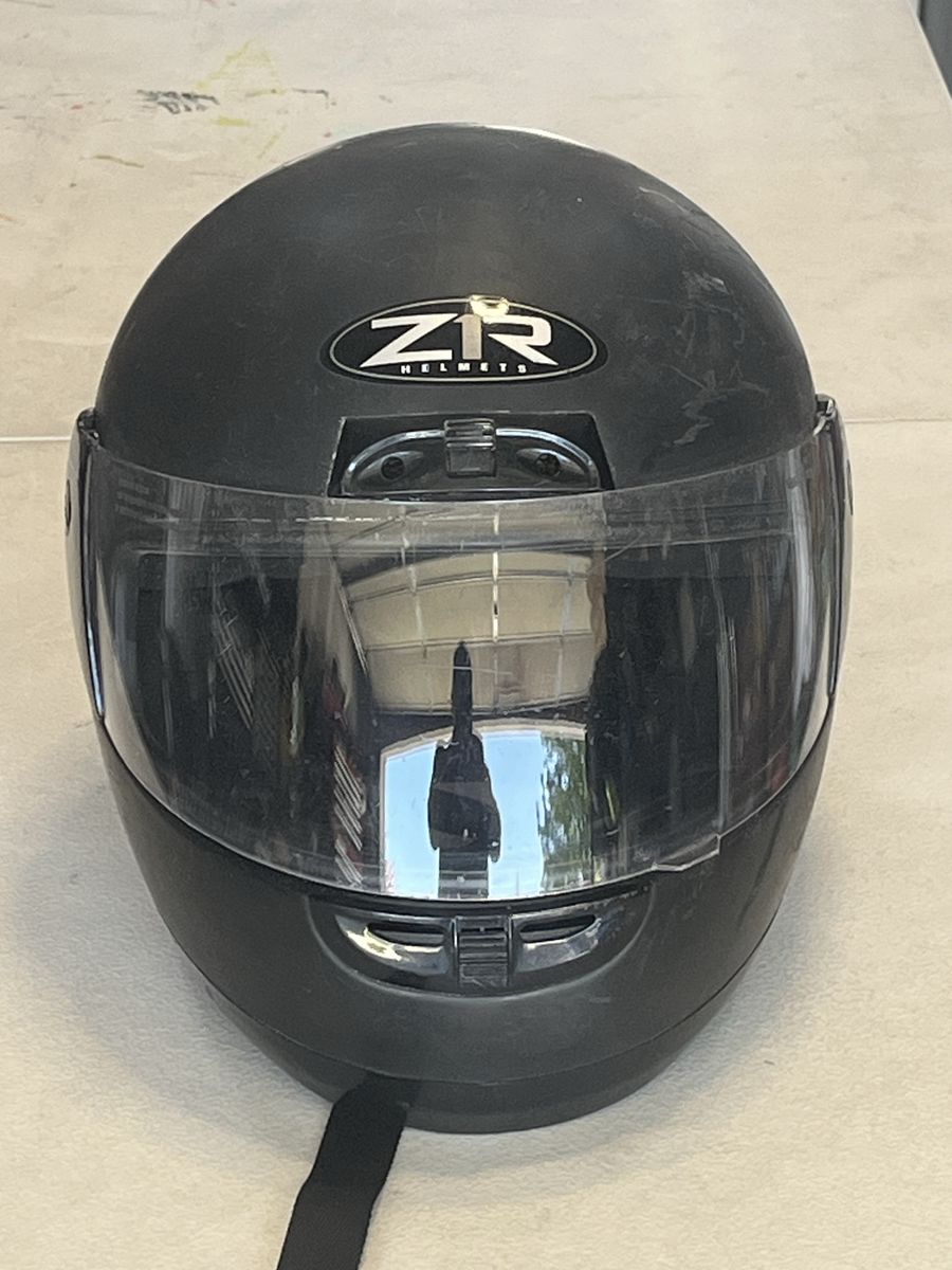 ZIR Helmets Black Full-Face Motorcycle Helmet with Clear Visor - Adult - Small 6 7/8” - 7”