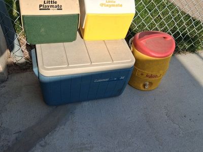 Igloo Little Playmate & Coleman Coolers, Igloo Water Jug - Set of 4- price is for all