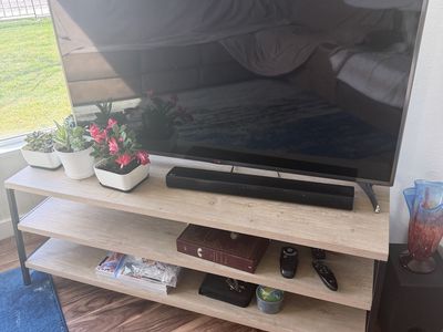 55" TV, TV stand, Soundbar, Subwoofer
