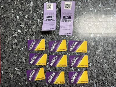 $90 Megaplex Gift Cards And Popcorn vouchers