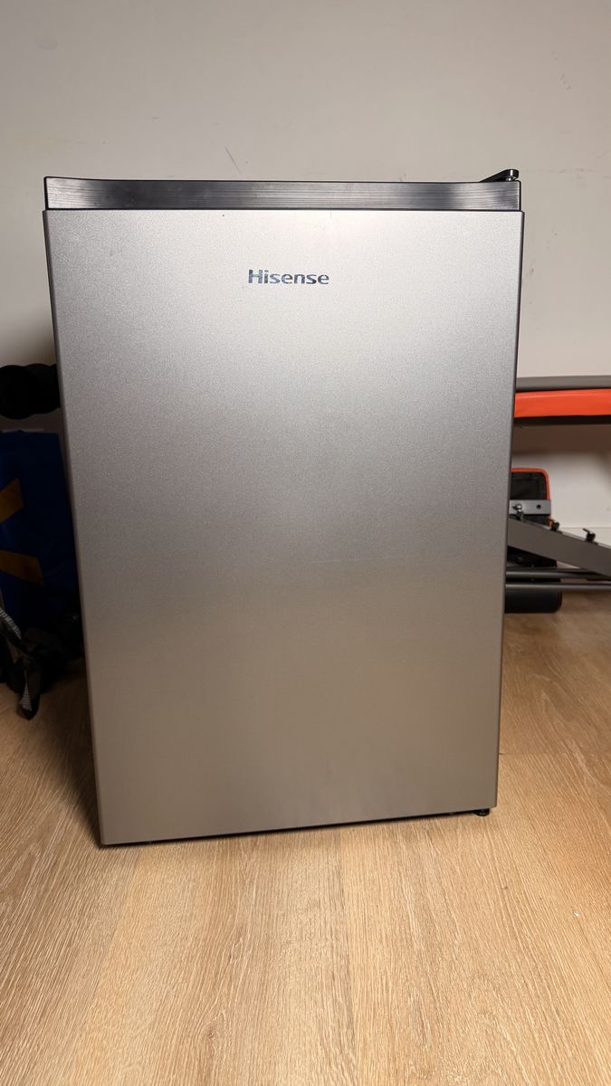 Hisense Mini Refrigerator Single Door Compact Fridge - Stainless Steel Look Finish 