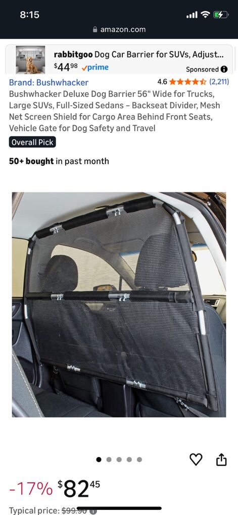 Deluxe Dog Barrier 56,  For Trucks, Large Suv's