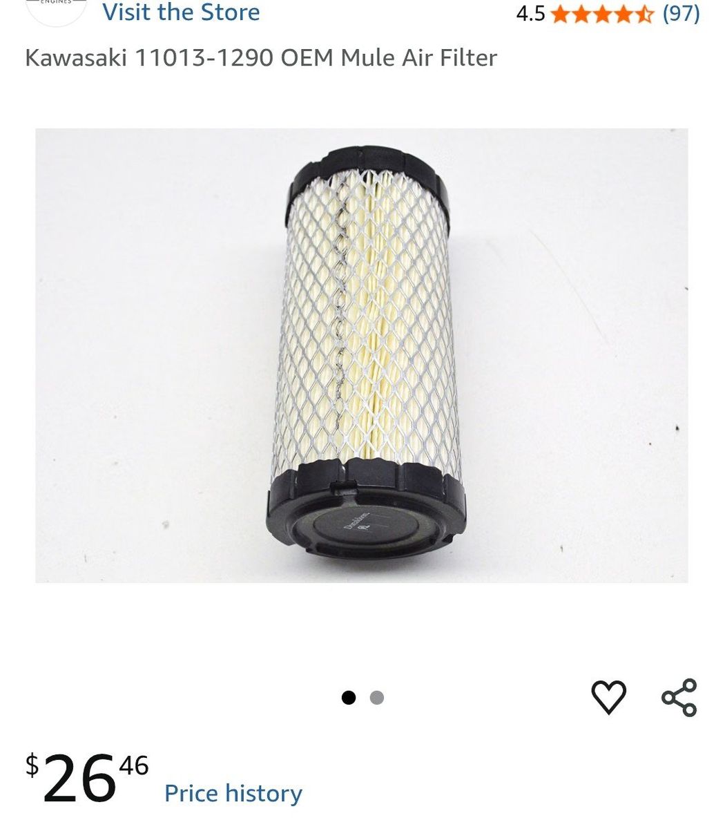 Kawasaki 11013-1290 OEM Mule Air Filter - Genuine Parts, Made in Mexico