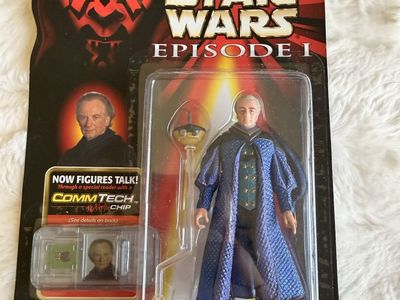 1999 Star Wars Episode I Senator Palpatine w/ Senate Cam Droid CommTech Chip Sealed Hasbro