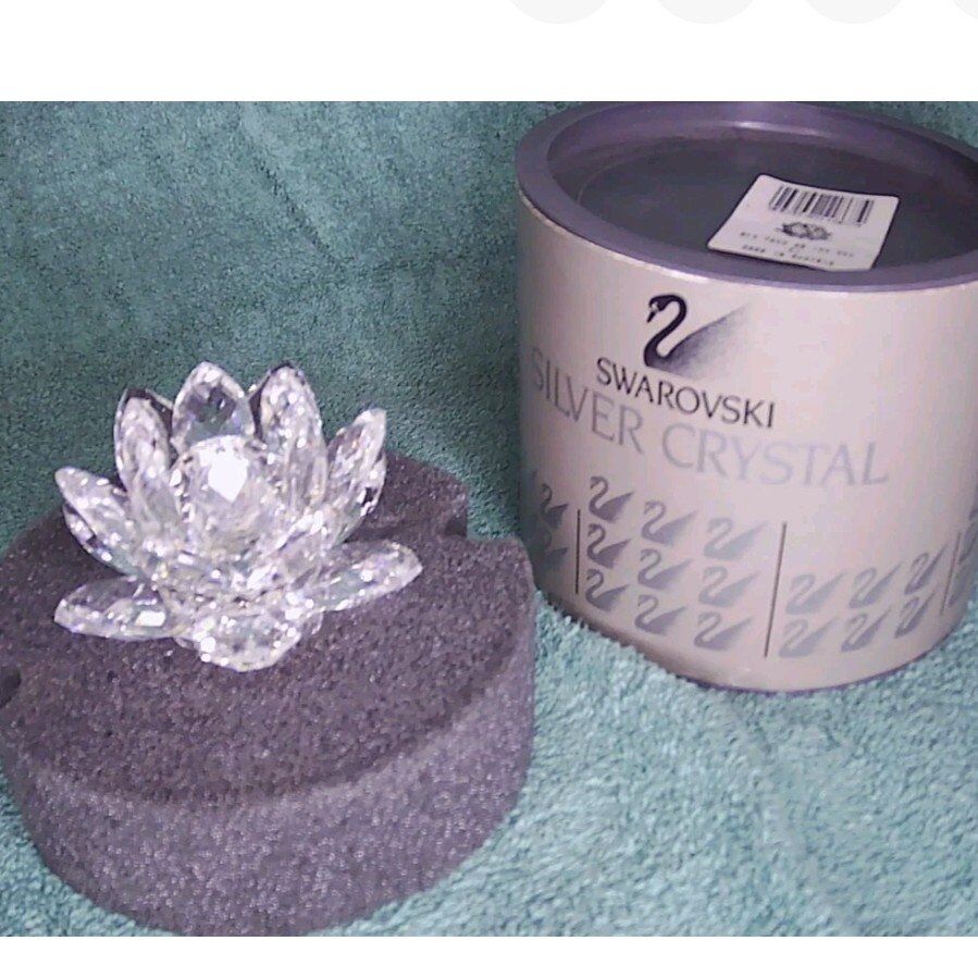 SWAROVSKI Silver Crystal Water Lily Candleholder