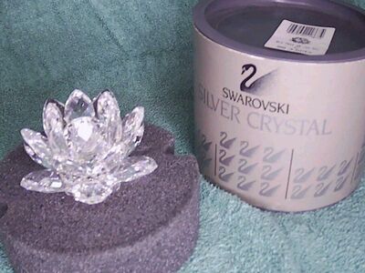 SWAROVSKI Silver Crystal Water Lily Candleholder