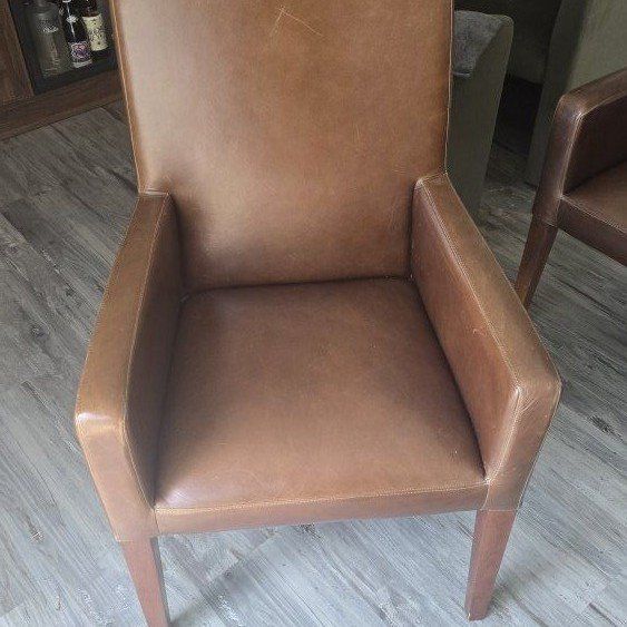 2 Pottery Barn leather chairs