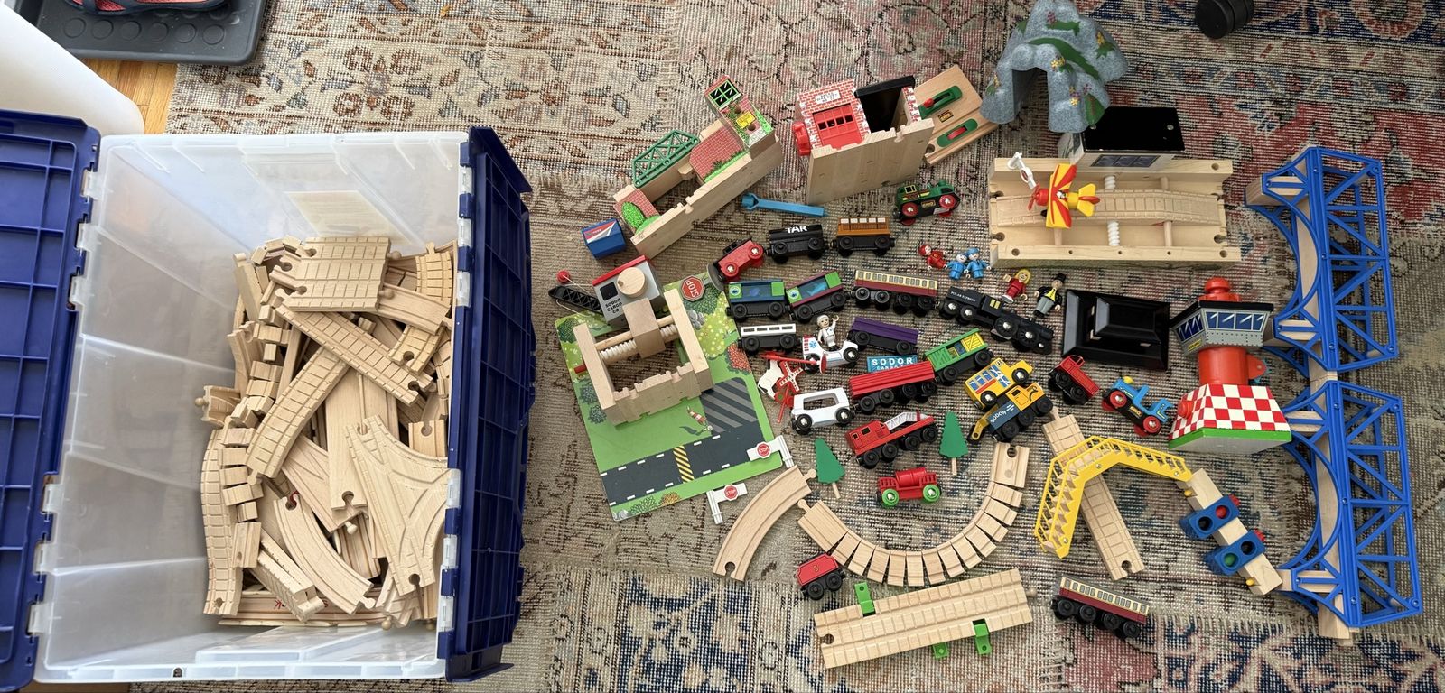 Huge Lot of Vintage Brio Train Track Set & Accessories; compatible with Thomas & Friends