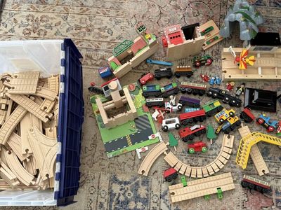 Huge Lot of Vintage Brio Train Track Set & Accessories; compatible with Thomas & Friends