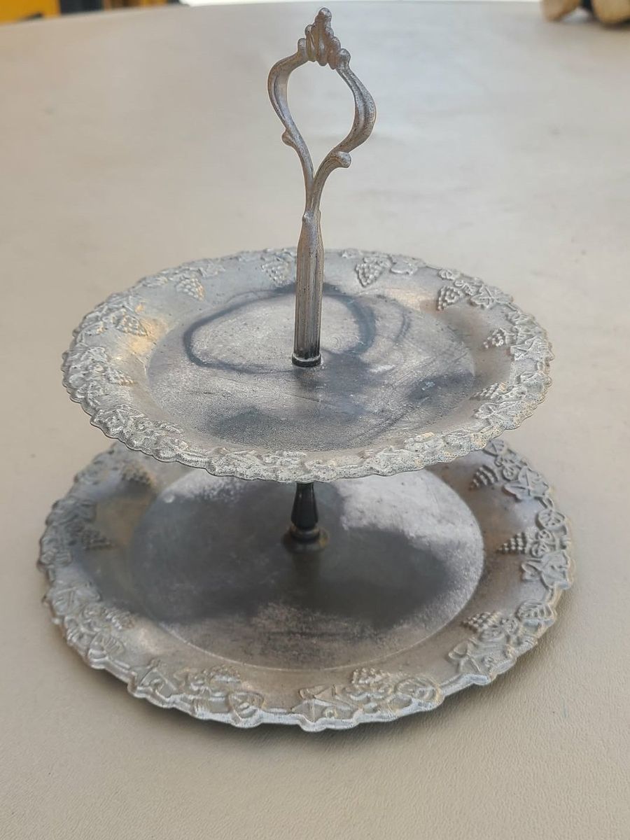 vintage 2 tier cake stand