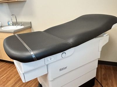 Ritter Medical Exam Table with Stirrups - Black Upholstery, Adjustable