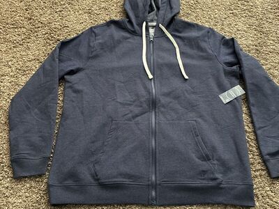 Jockey Mens XL Full Zip Hoodie Jacket Blue NEW