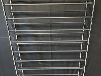Whitmor 50-Pair 10-Tier Metal Closet Shoe Tower with Wheels Chrome