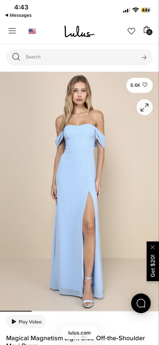 Light blue long formal dress size m