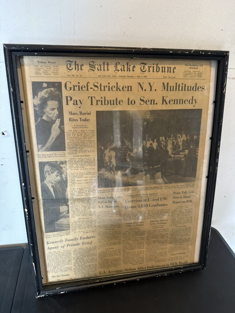 1968 Kennedy Assassination Newspaper SL Tribune