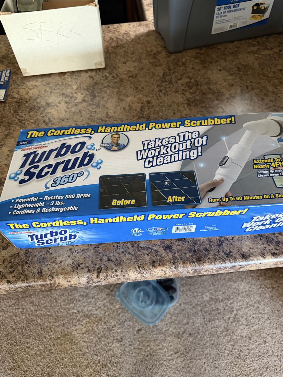 Turbo Scrub 360 Cordless Handheld Power Scrubber - 300 RPMs, Lightweight & Rechargeable