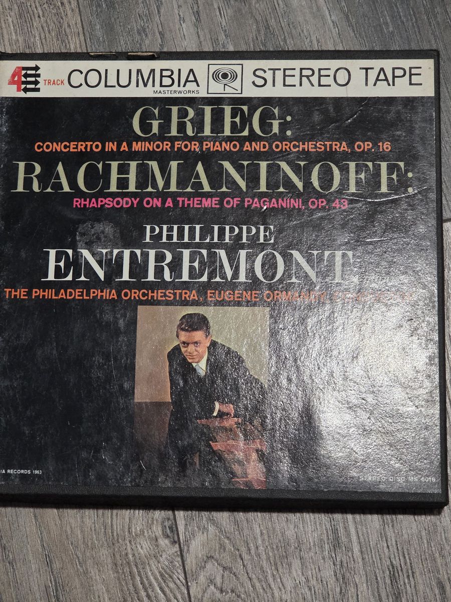 Reel to Reel Tape 7 1/2 IPS Columbia Grieg Rachmaninoff Entremont Ormandy