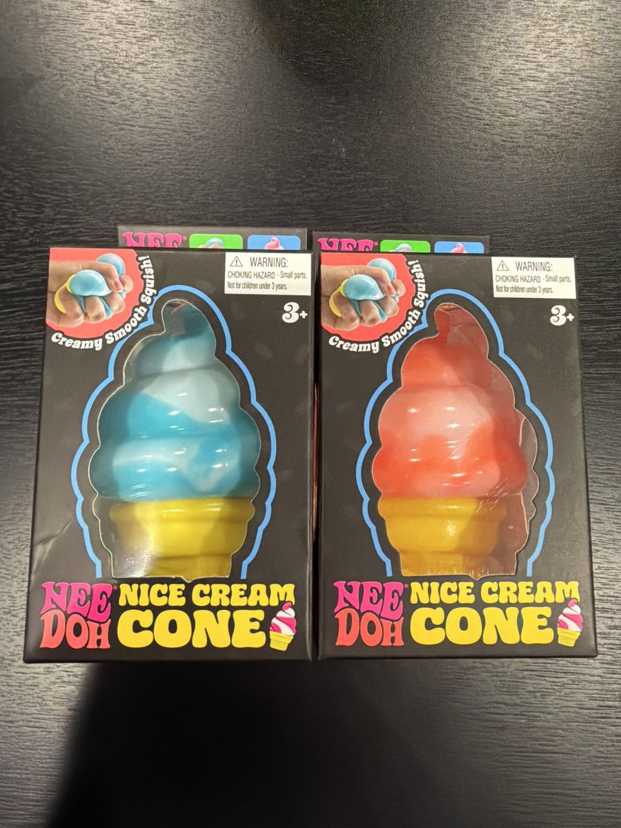 NeeDoh Nice Cream Doh Cones - Set of 2 Creamy Smooth Squish Fidget Toys