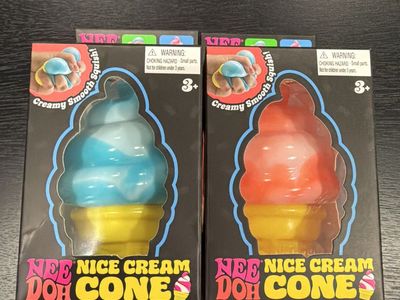 NeeDoh Nice Cream Doh Cones - Set of 2 Creamy Smooth Squish Fidget Toys