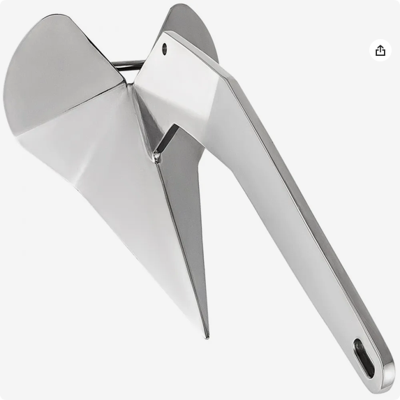 14lb 6.35 kg Stainless Steel Delta Style Boat Anchor Boats From 20-35 ft