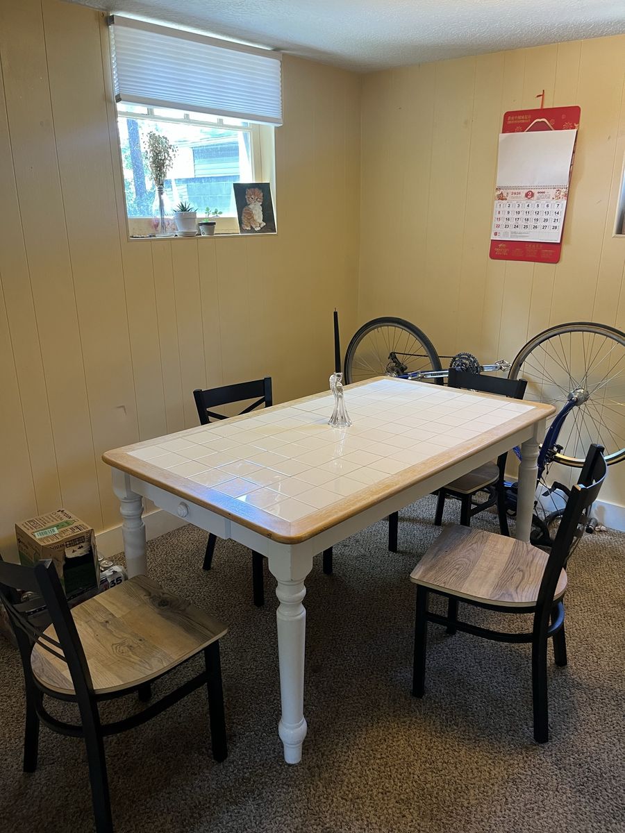 Dining table and chairs