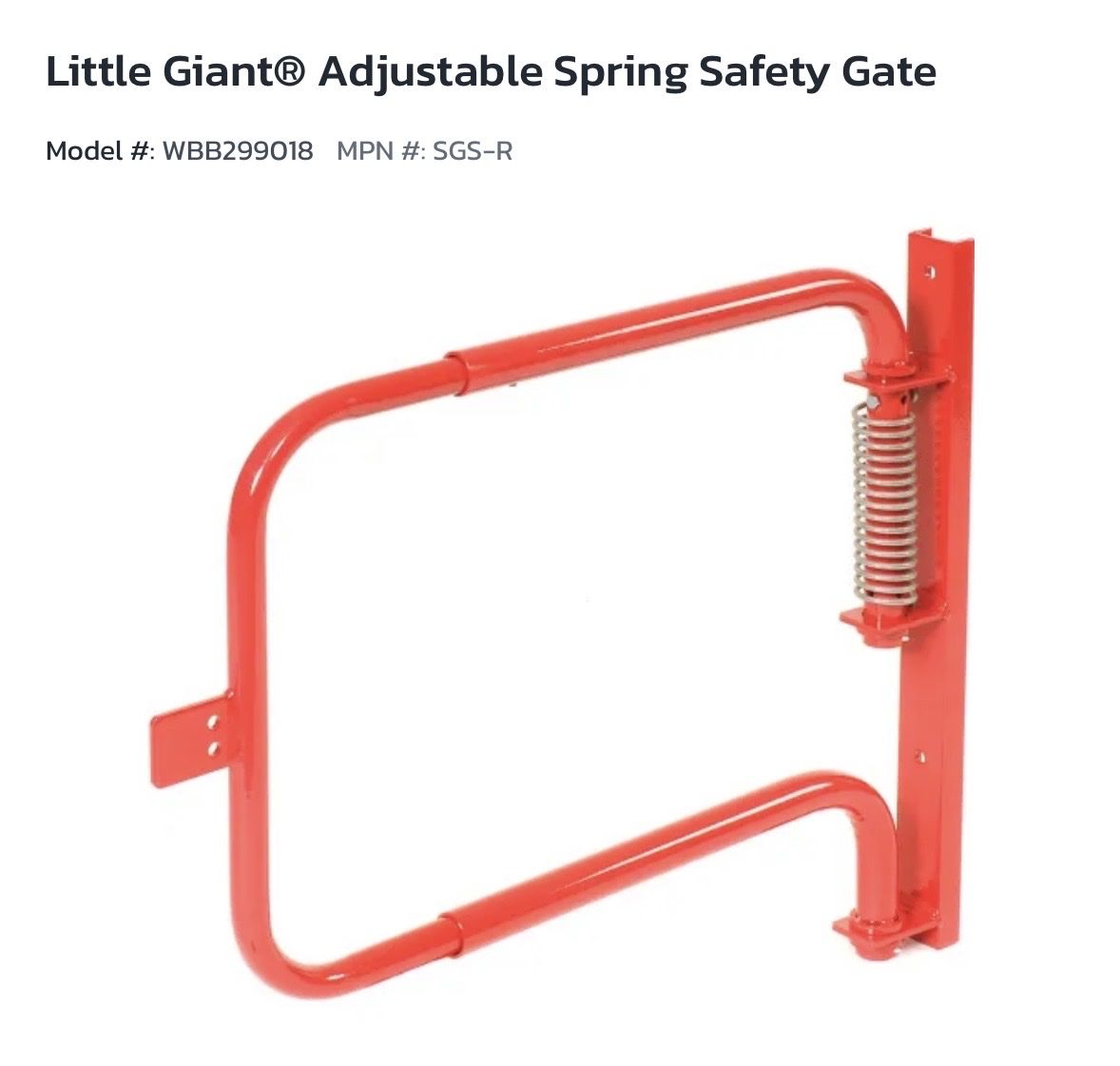Little Giant® Adjustable Spring Safety Gate