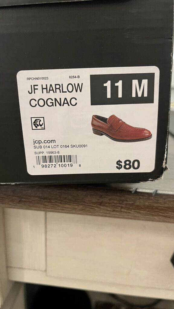 NEW Men's JF Harlow Loafers Size 11m Cognac