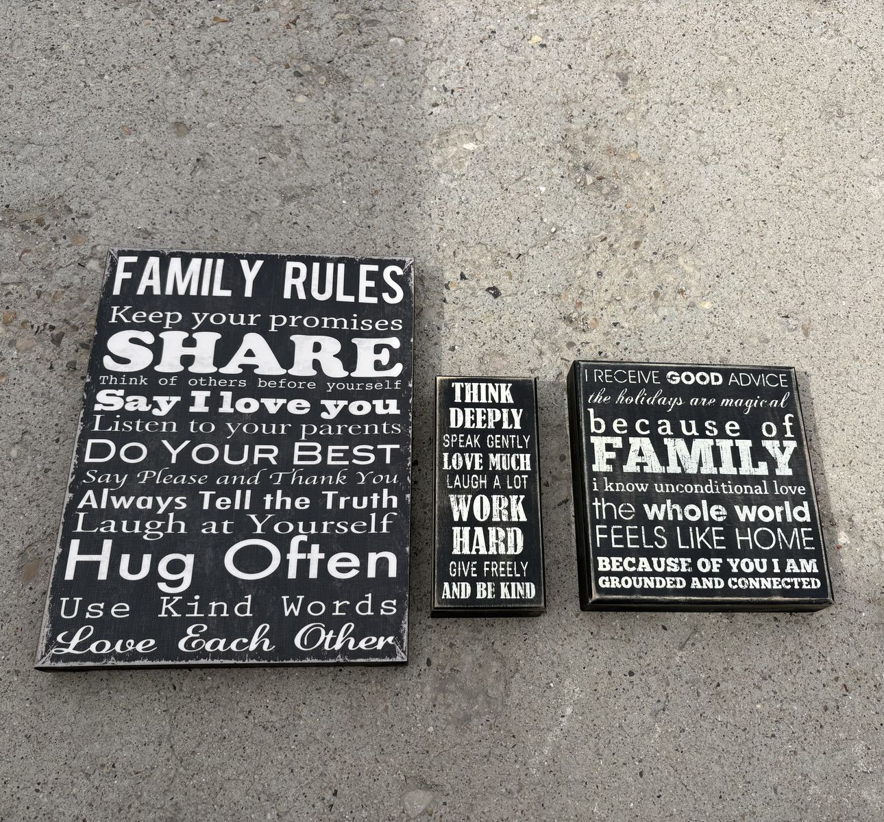 Family Values Black Plaques home decor signs $20/all cash/venmo in Draper