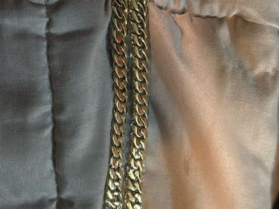 Gold Tone Curb Link Chain Necklace