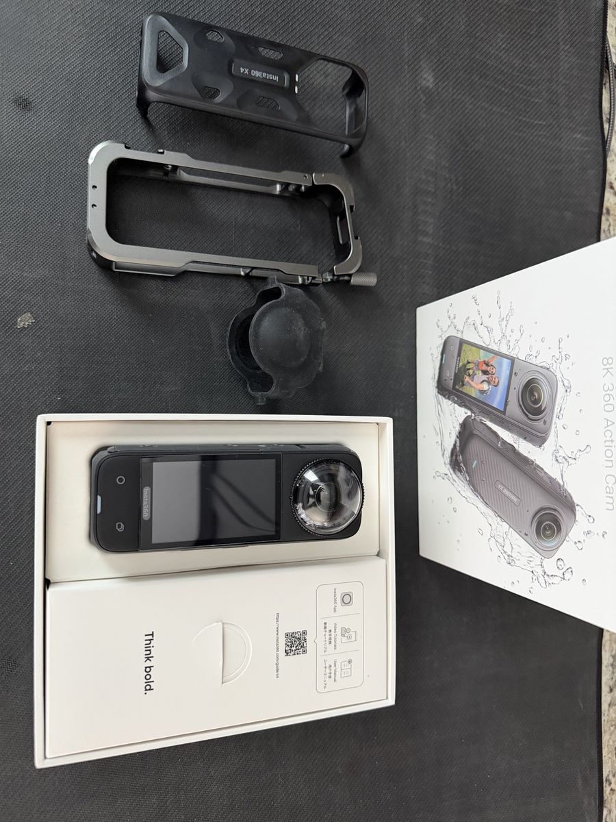 Insta360 X4 8K 360 Action Cam with Box and Accessories