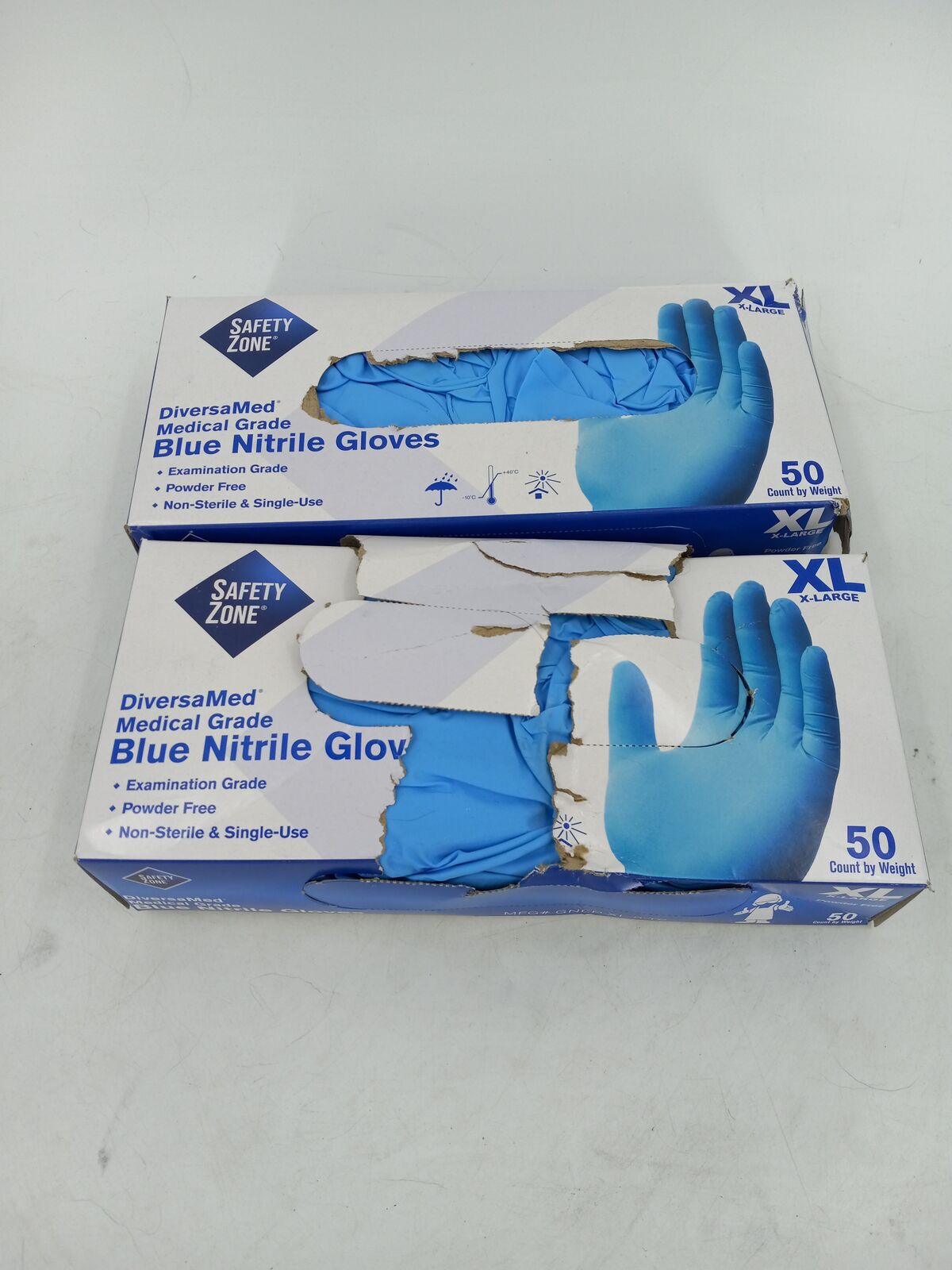 Pair of Safety Zone Blue Nitrile Gloves