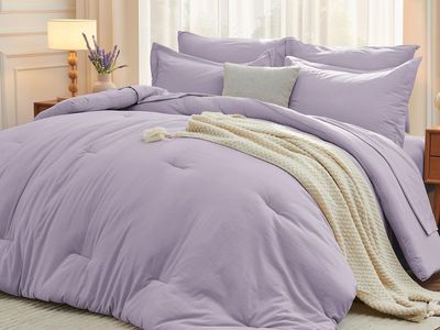 Lavender Queen Size Comforter Set - Soft & Lightweight Bedding for All Seasons