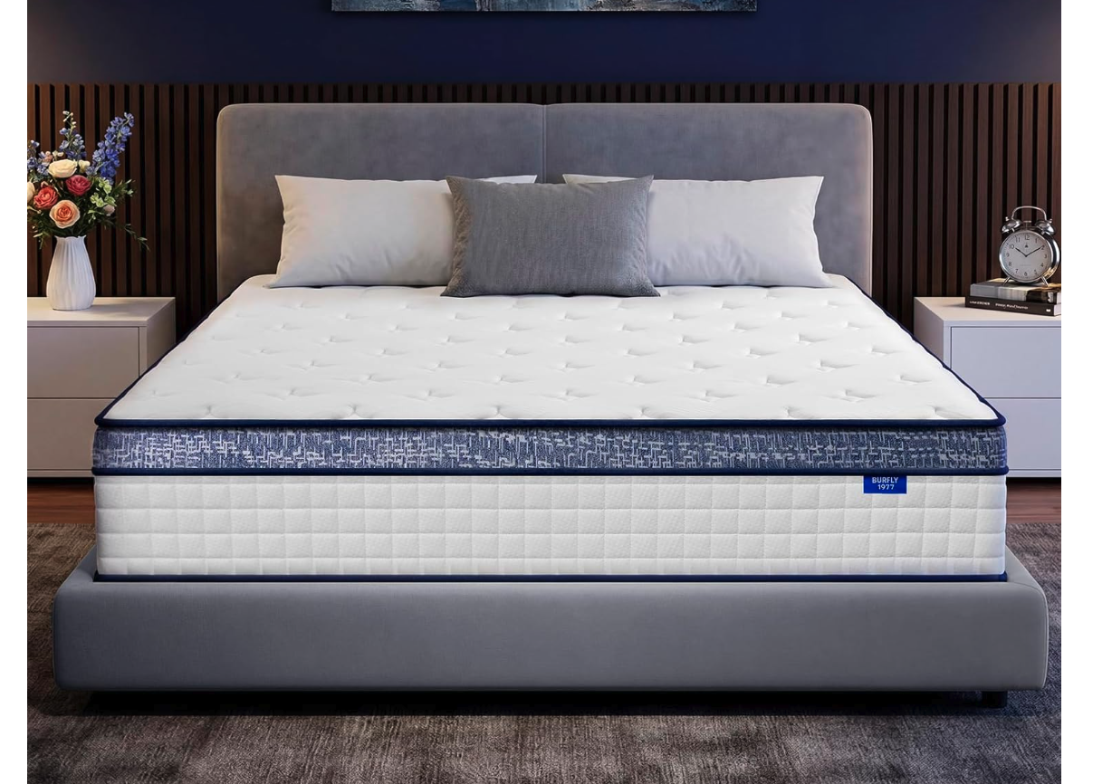 New in Box Twin Mattress, 10 Inch Hybrid Twin Size Mattress  Memory Foam Individual Pocket Springs, Medium Firm