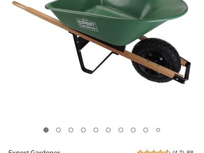 Brand New Expert Gardener 4 cubic feet poly tray Wheel Barrow 250lb load capacity retails for $69