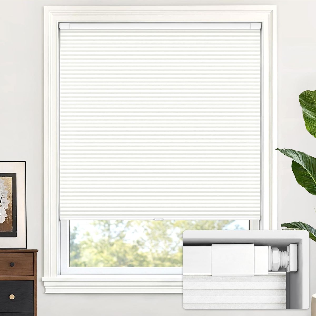 New 36'' W x 48'' H LazBlinds Cordless Cellular Shades, No Tools No Drill Light Filtering