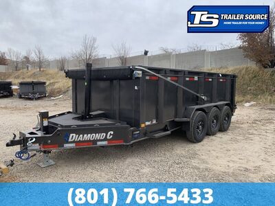 7x16 Diamond C LPT 307 Dump Trailer - 44" Sides - 24K GVWR - 14 Ply Tires, Long Arm Tarp, Stabilizer Jacks