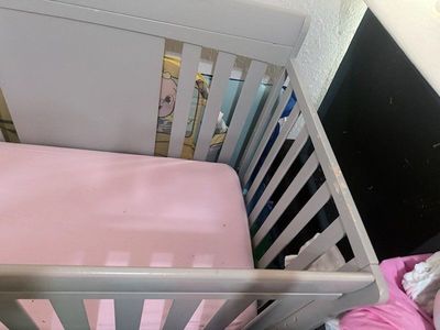 Used Graco Solano 4-in-1 Convertible Crib - Gray, Adjustable Mattress Height