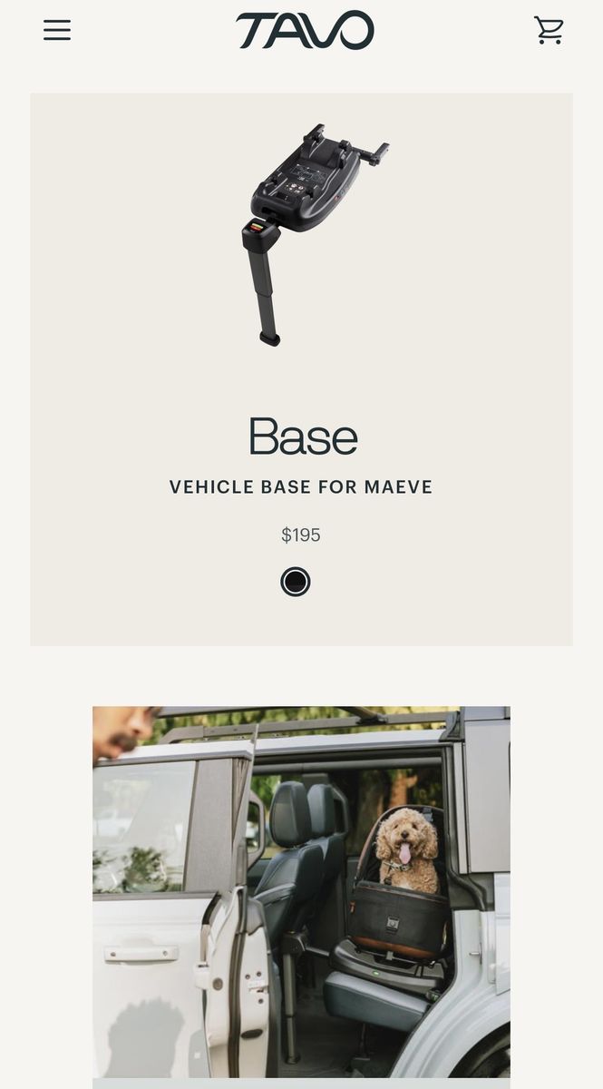 Tavo Maeve Pet Car Seat Vehicle Base