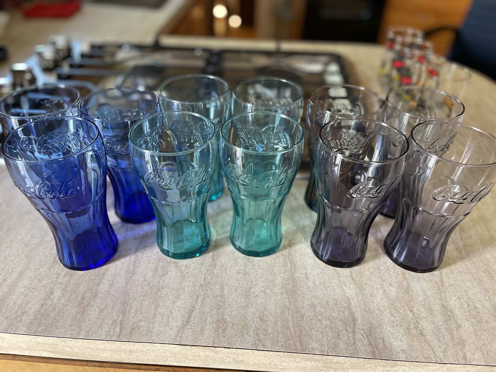 Vintage glass Coca-Cola glasses