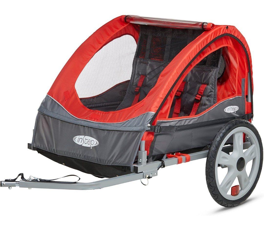 InStep Take 2 Double Bicycle Trailer 2-Child Seater, Bike Trailer for Kids, Quick Fold Design