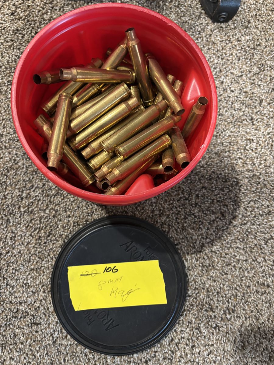 8mm Mag brass new