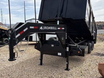 8.5x20 Iron Bull DMG (Frankendump) Gooseneck Tandem Dual Dump Trailer - 48" Sides - 25K GVWR - Electric Tarp, HDSS (Hutch)