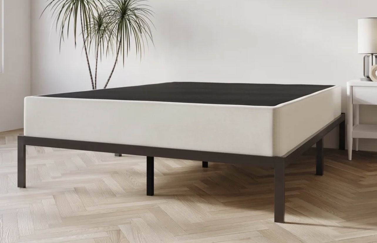Wood box spring with metal bed frame