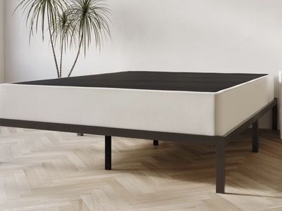 Wood box spring with metal bed frame